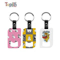 Topjlh Sublimation Blank Customized Promotion Stainless Steel Bottle Opener Keychain Beer Opener Metal Can Opener Keychains