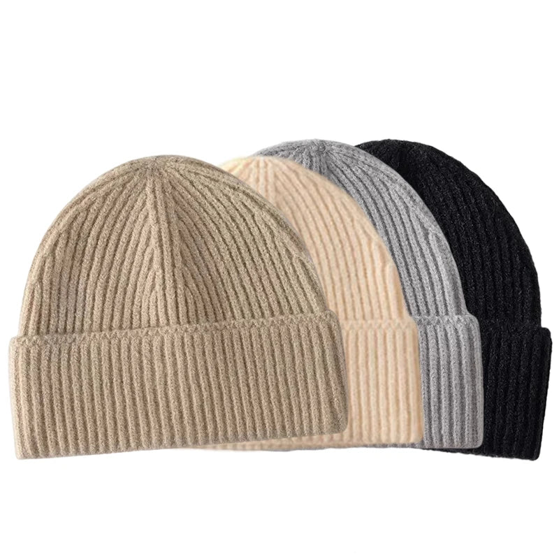 Hot Sale Soft Yarn Wholesale Custom Plain Cuff Knit Beanie Winter Hat