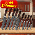 Free Shipping SkyCook Damascus Steel Kitchen Knives with Lifetime Guarantee Kitchen Vg10 Damascus Knife Gift with Wood Handle