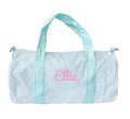 Personalized Monogram Seersucker Weekender Bag Custom Embroidered Name Duffel with Detachable Padded Shoulder Strap