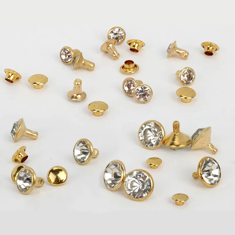 WYSE Decor Glass Drill Rhinestone Trim DIY Crystal Nail Crystal Studs for Crafts Clothing Bag & Leather-Garment Rivets