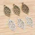 12pcs 27x15mm Bronze Antique Silver Plated Leaf Style Handmade Charms Pendant:DIY Jewelry Findings for Bracelet Necklace