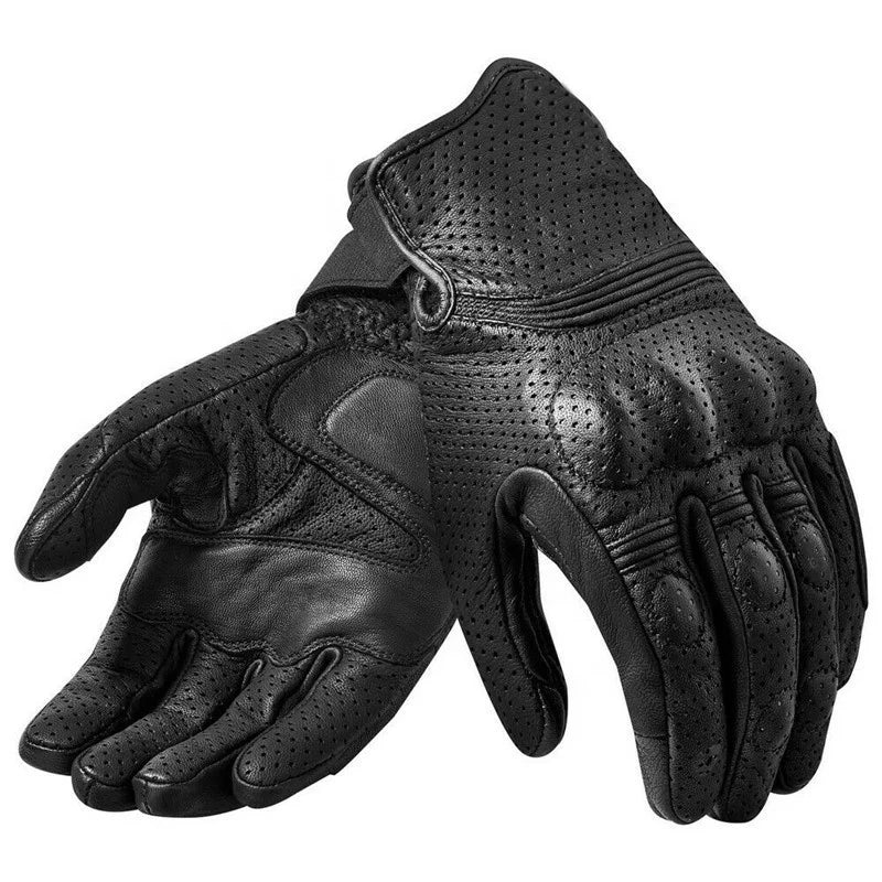 Custom Genuine Leather Men Motorcycle Gloves Windproof Full-finger Riding Gloves Summer Breathable Touch Screen Motorbike Gloves
