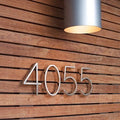 Big Modern Floating 5-in (12cm) Zinc Alloy Silver Sign Outdoor Huisnummer Letters Dash Slash Signage House Number