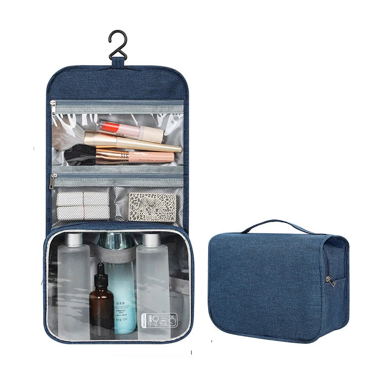 Large Capacity PVC Fashion Cosmetics Storage Bag Zipper Closure Water Resistant Portable Hard Handle Custom Design Wholesale