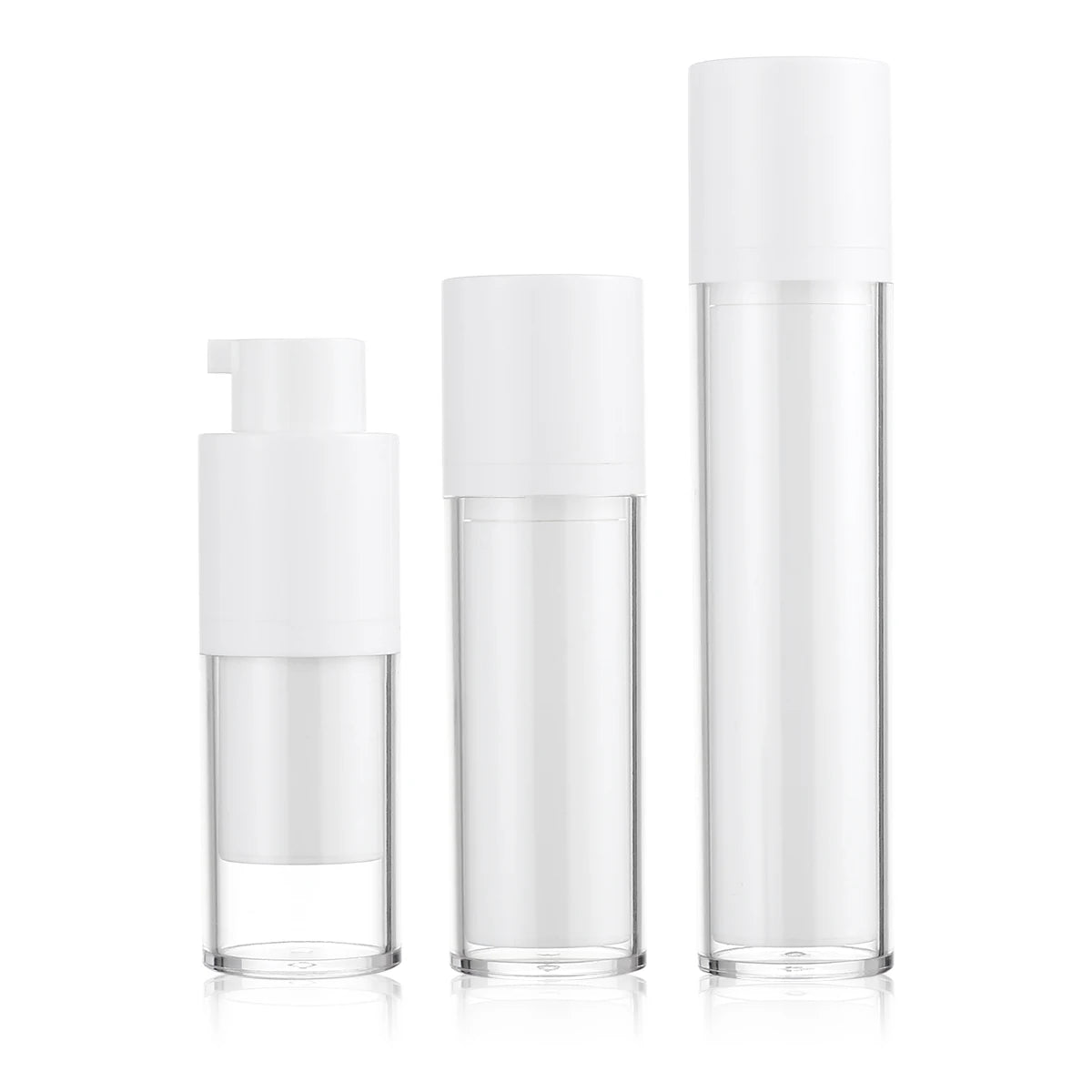 Pump Spray Empty Cosmetic Airless Bottle As Plastic 15ml 30ml 50ml clear Cosmetic Packaging Screen Printing Lotion Bottle