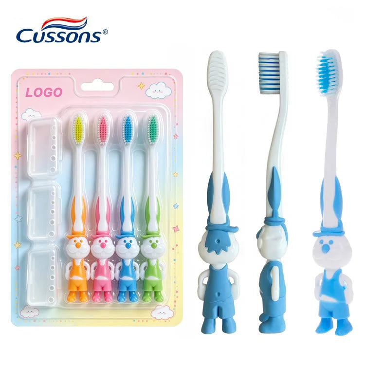 Best Selling Stand up Cartoon Animal Shape Nylon Children Toothbrush No-slip Handle Toothbrush for Kids Soft Toothbrush Oem