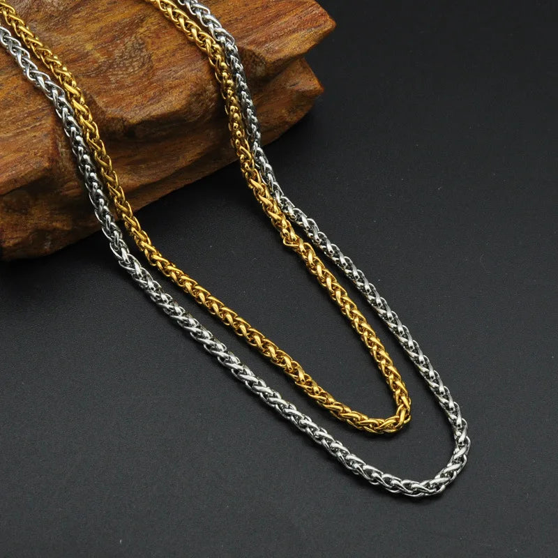2021 Minimalist Sample Titanium Steel 3mm*60cm Stainless Steel Link Chain Necklace