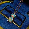 Women's Day Gift Hot Popular Customiser 925 Sterling Silver Pendant Necklace Dainty Natural Opal Rhodium Gold Plating GIA