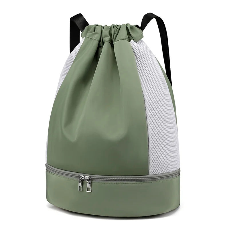 Custom logo Dry Wet Separated Sport Gym Bag Sack Waterproof Dry Wet Separation Drawstring Backpack