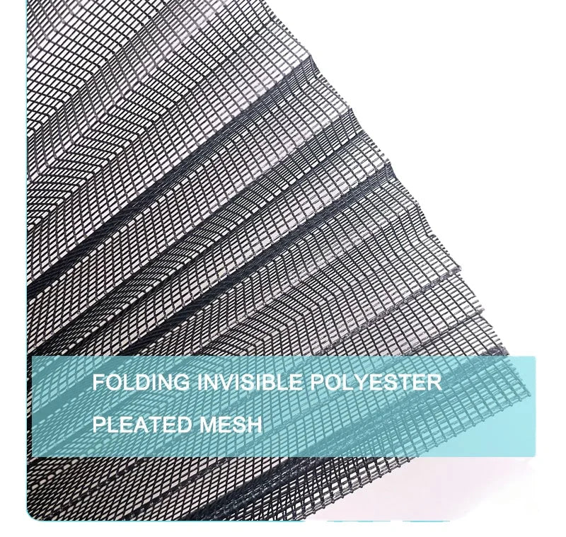 Modern Grey Color Polyester Pleated Screen Anti-Mosquito Window Door Fiberglass Pleated Screen