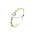 Elegant Designed Solid Pure 14K Gold Ring Small  Minimalist Finger Rings Fine Jewelry