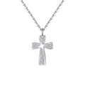 RINNTIN SN332 Custom Shinny Shaped Jewelry Zircon Cross Real 925 Sterling Silver Necklace for Women Factory Charm Necklace