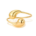 INS Stainless Steel Tear Drop Adjustable Open Bracelet Bangle 18K Gold PVD Waterproof Fashion Jewelry for Women
