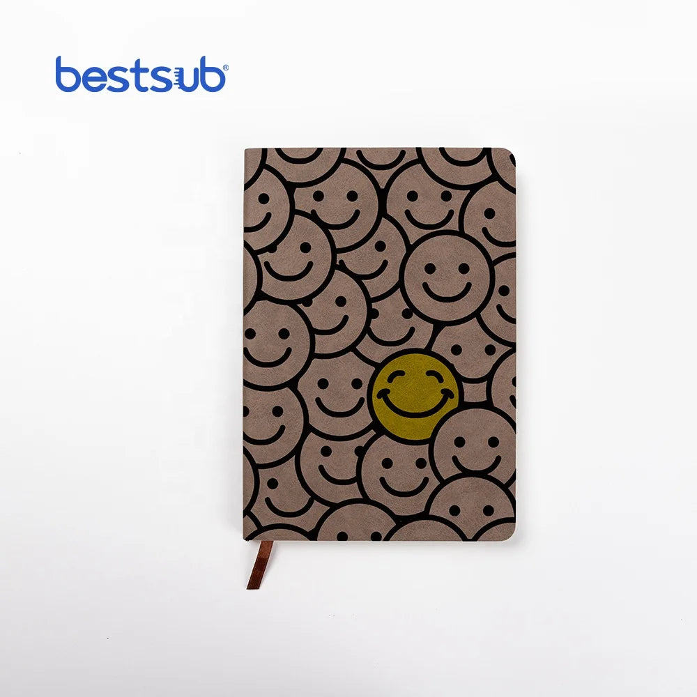 BestSub Wholesale New Hot Selling Products Custom Dark Grey Sublimation Blanks PU Leather Printed Notebook