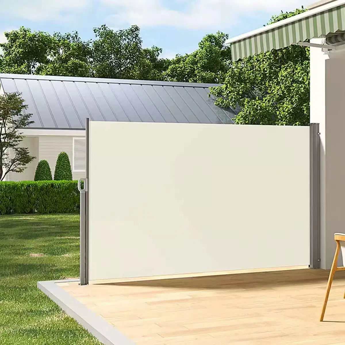 Fashionable HDPE Sun-Shade Sails Windproof Rolling Shutters for Side-Drawn Can Can Protection Against Wind Rain