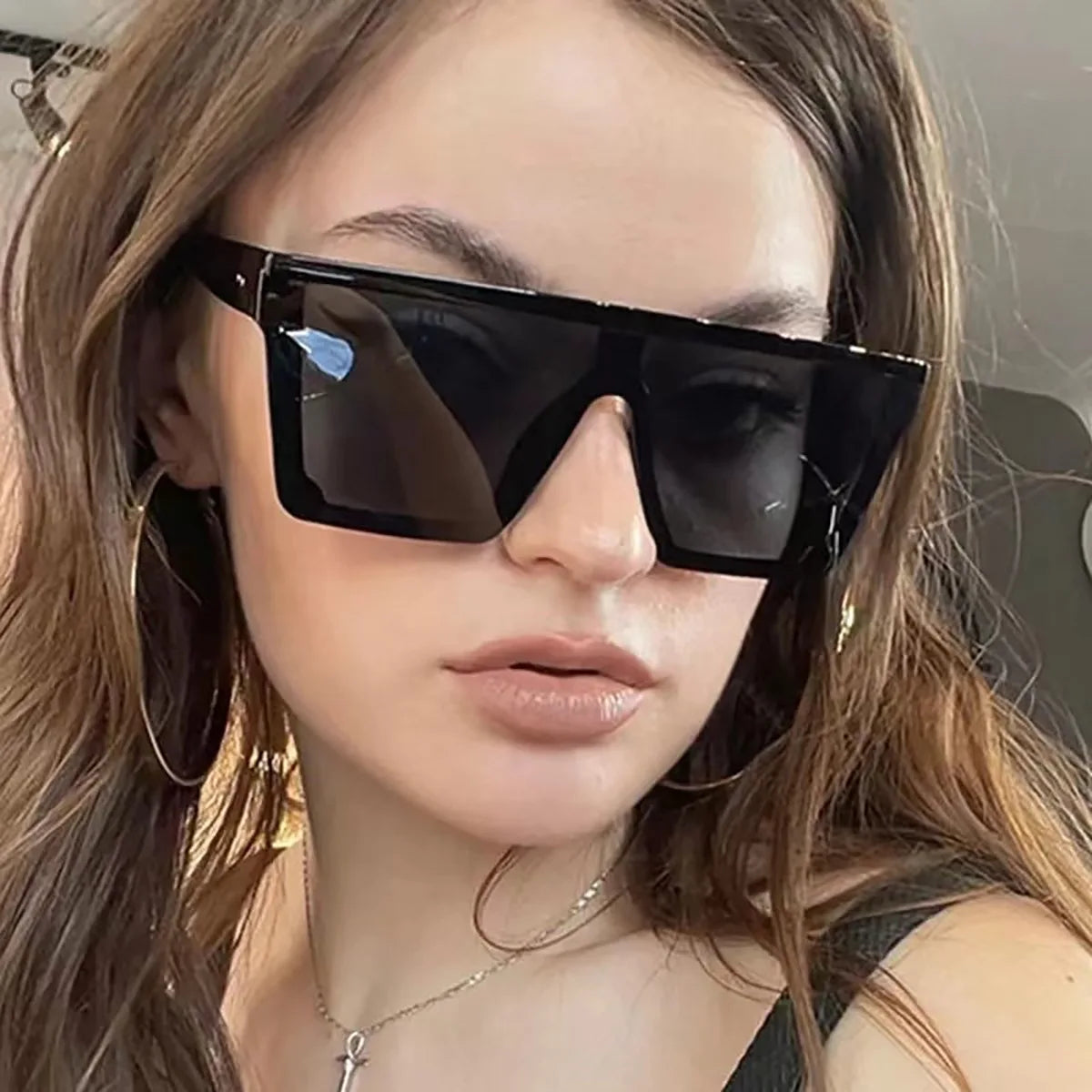 2023 Fashionable One Pace Sunglasses Outdoors Rimless Square Polarized Acetate Sun Glasses Driver Cycling Sport Shades