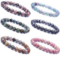 Handmade 8mm Natural Stone Bead Bracelet Sage Citrine Rose Quartz Hematite Chakra Reiki Healing Yoga Jewelry for Women Men