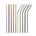 Long 6mm Curved Straight Food Grade Stainless Steel Drinking Straws Smooth Non-slip Reusable Straw Cleaning Brush