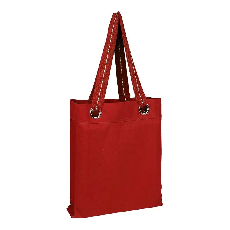 Ruthbag 100% Cotton Heavy Canvas Tote Bag with Letter Pattern Large Grommets Stripped Handles and Custom Design