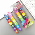 2 Pieces Patchwork Highlighter 12 Color Fluorescent Paint Novel Architectural Style Office Student Supplies