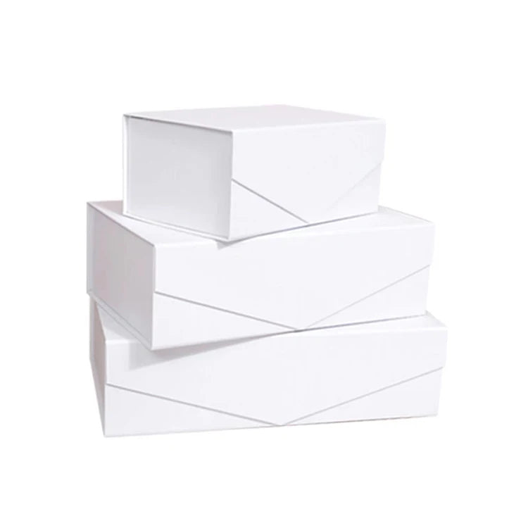 Wholesale Custom Print Folding Cosmetic Magnetic White Book Shape Rigid Cardboard Gift Paper Boxes