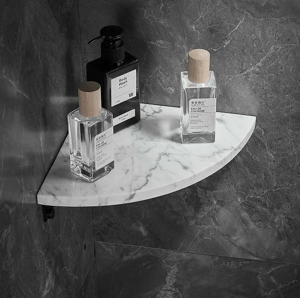 Modern Marble Black Bathroom Shelf with Triangular Basket New Design Bathroom Accessories