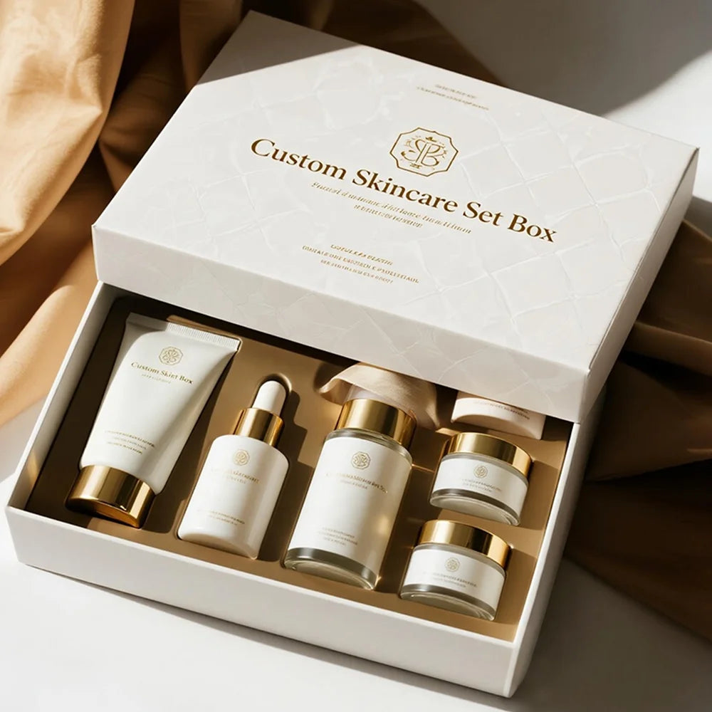 Custom Lid and Base Box for Cosmetic Skin Care Serum and Luxury Skincare Packaging Containers