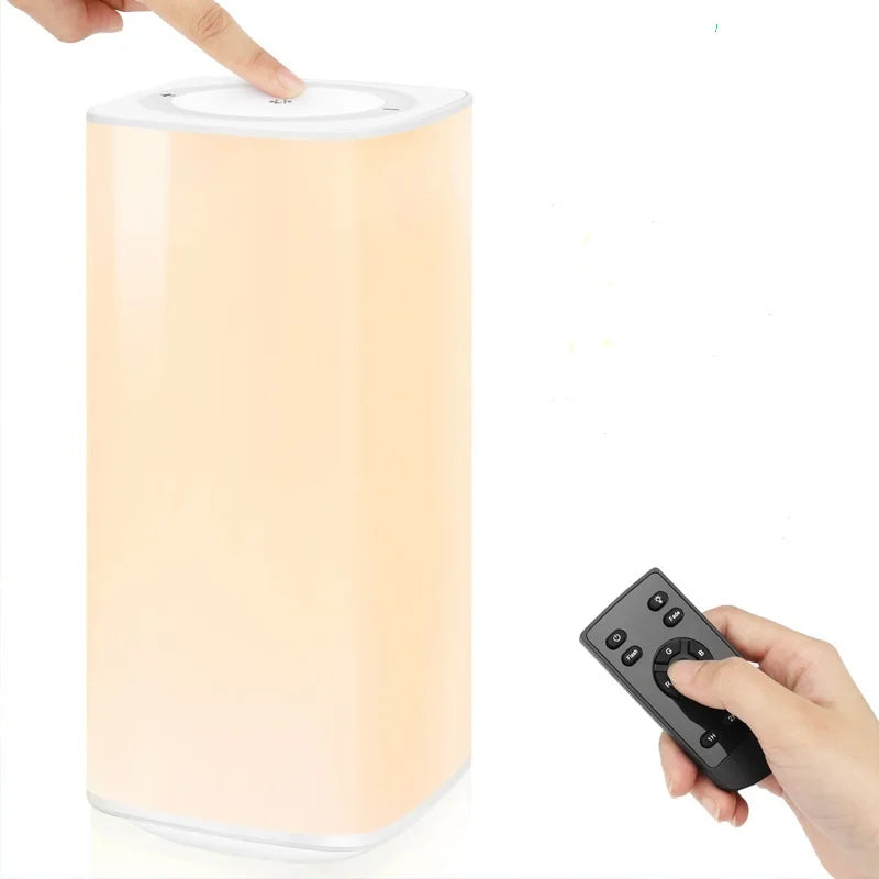 Modern ABS Table Lamp Dimmable Bedside Lamp Cordless Nightstand Light with Touch Control RGB Color Changing