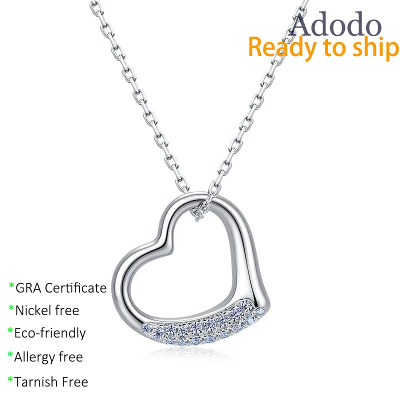 Geometric Heart Choker Necklace Fine 925 Silver 14K Gold Plated 1CT Round Cut VVS GRA Moissanite Jewelry Women for Everyday Wear