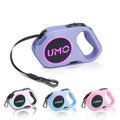 Custom Logo Bright LED Flash Light up Nylon Adjustable Slip Lead Rope Automatic Retractable Dog Leash
