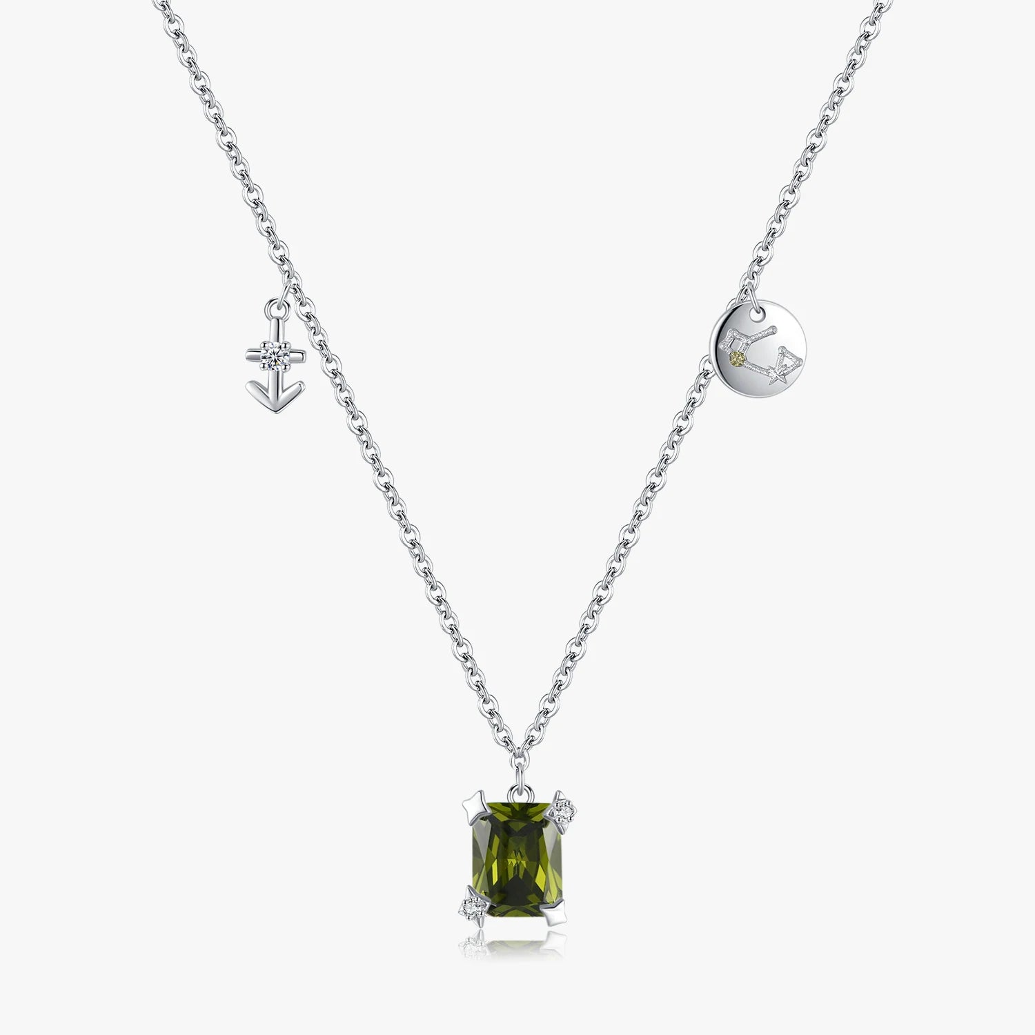 925 Sterling Silver Fashion Fine Jewelry Signs of Zodiac Sagittarius Symbol Brand Charms Pendant Link Chain Necklace