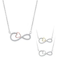 Infinity Love Number 8 Pendant Necklace 925 Sterling Silver Chain Zircon Main Stone Forever Love Jewelry for Women Girls Gift