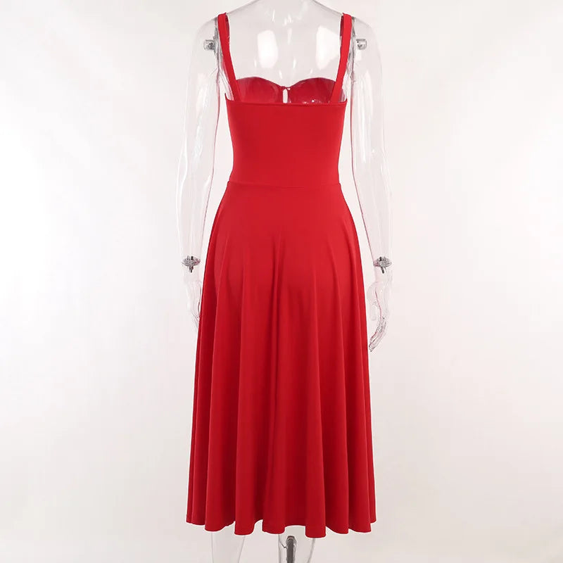 New Arrivals Summer Casual Sleeveless Women's Clothing Formal Elegant Bodycon Midi Women Party Dress