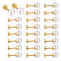 Luxury Imitation Pearl Jewelry Stainless Steel PVD Gold Plated Screw Earrings Women for Wedding Party