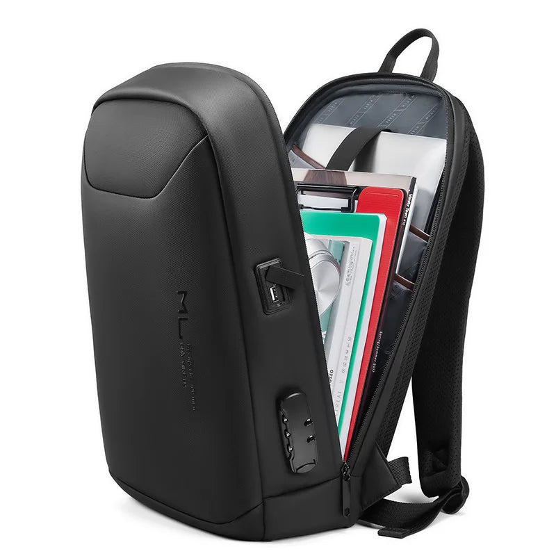 New Wholesale Custom logo Business Usb Men Mochila Waterproof School Bags Black Anti Theft Laptop Backpack