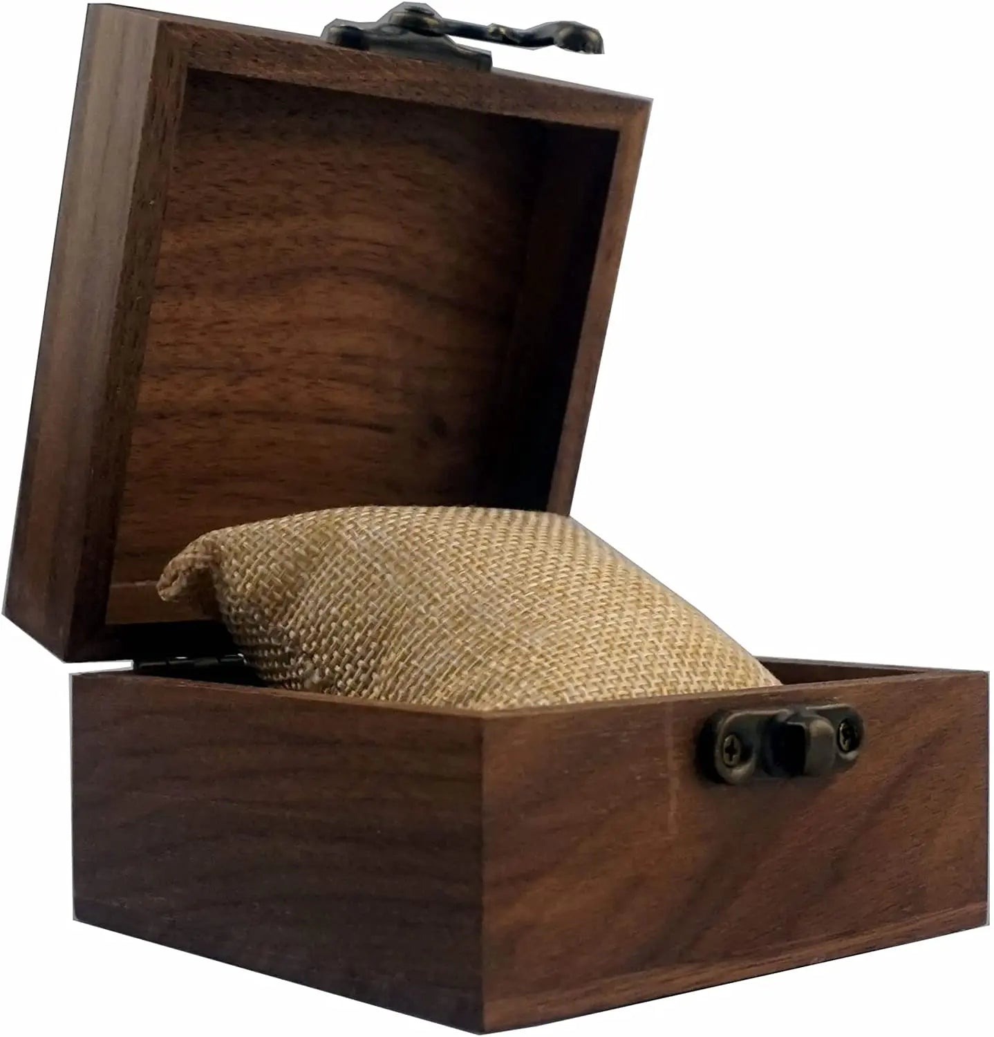 Solid Wood Watch Gift Box with Lid Square Crate Storage Case for Display Art Style Wooden Rack for Souvenirs and Decoration