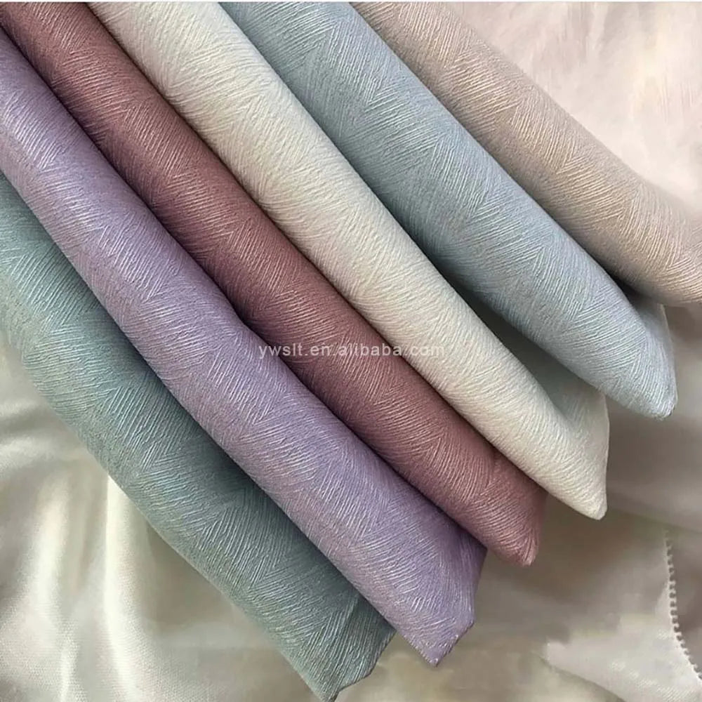 Latest Malaysia Tudung Lady Crinkle Plain Color Satin Crepe Scarf Wrap Muslim Women Pleated Textured Stain Silk Shawl Hijab