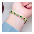 Factory Wholesale Islamic 925 Sterling Silver 18k Gold Filled Natural Diopside Femme Luxes Women Bracelet