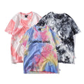 Evertop OEM Pattern T-shirt Custom Brand Cotton Multicolor Tie-Dye Printed Loose Streetwear Men's Tie-Dyed Tshirt