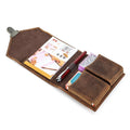 Retro Genuine Leather Cover Case Double Deck Poker Storage Box Card Holder Leather Storage Case for Gaming Cards