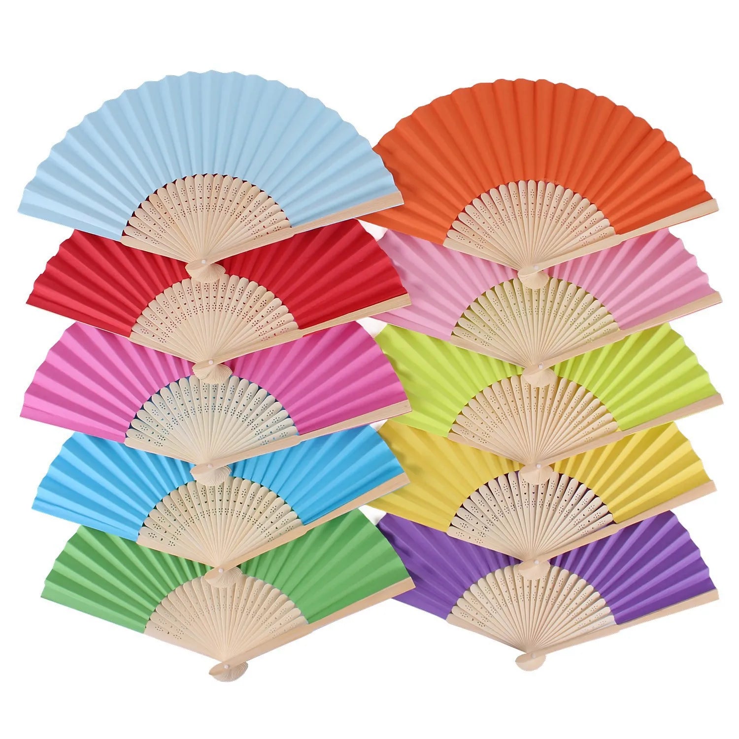 Unfinished Custom Wholesale Blank Handheld Hand Wood Personalized Colors Fan Printed Folding Diy Craft Home Decor