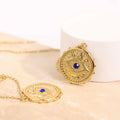 Summer Hot Stainless Steel Gold Plated Evil Necklace Eye Pendant Third Eye Mens Jewelry Women Charm