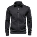 2025 Autumn Winter New Men's Stand-up Collar Zipper Long-sleeved Sweatshirt Men's Sports Casual Coats Cotton Solid Jackets Men