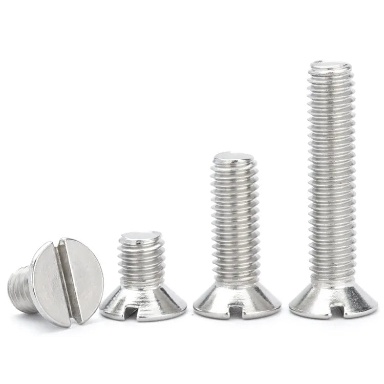M2 M3 M4 M5 M6 M8 Stainless Steel Flat Head Machine Screw Slotted Countersunk with Metric Measurement System