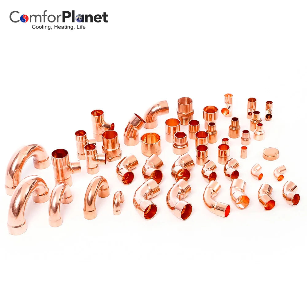 Three Way Elbow Plumbing Refrigerator and Air Conditioning Copper Pipe Fittings