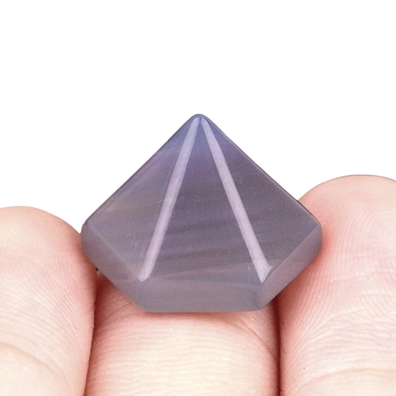 Hot Sale 10MM Exquisite Grey Agate Natural Stone Six Sided Pyramid Loose Gemstones Beads Portable Agate Stone DIY Accessories