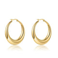 2023 Trendy Stainless Steel Hoop Earrings Factory Price Waterproof Chunky 18K Gold with Diamond for Wedding