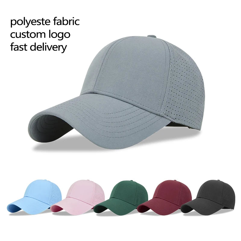 Mesh Sports Caps Breathable Polyester Baseball Cap Design Own Logo Blank Sports Cap Hat