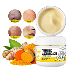 LKIAE Vitamin C Tumeric Eliminate Acne Blackheads Lightening Turmeric Skincare Face Cream for Black Skin